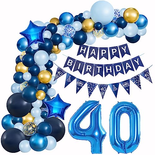 Ballons Girlande Blau 40 Geburtstag Mann deko Blau Luftballon 40. Geburtstag deko Mann Geburtstagsdeko 40 Jahre Mann Deko 40. Geburtstag Männer blau Luftballon Girlande blau 40. Geburtstag Männer von Hopewey