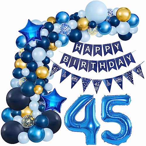 Ballons Girlande Blau 45 Geburtstag Mann deko Blau Luftballon 45. Geburtstag deko Mann Geburtstagsdeko 45 Jahre Mann Deko 45. Geburtstag Männer blau Luftballon Girlande blau 45. Geburtstag Männer von Hopewey