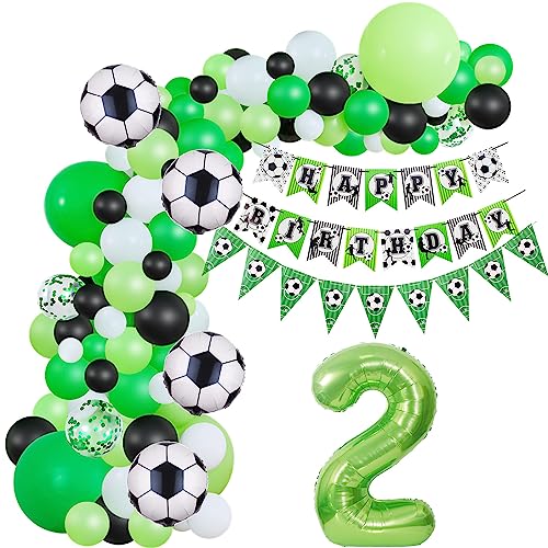 Fussball Luftballon Girlande 2. Geburtstag Deko Junge,Fussball Ballon Girlande Grün 2 Geburtstag Kinder Geburtstagsdeko 2 Jahre Junge Fussball 2. Geburtstag Junge deko 2. Geburtstag Junge deko von Hopewey