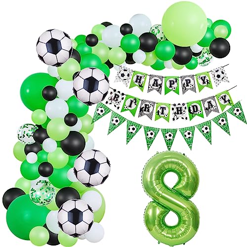 Fussball Luftballon Girlande 8. Geburtstag Deko Junge,Fussball Ballon Girlande Grün 8 Geburtstag Kinder Geburtstagsdeko 8 Jahre Junge Fussball 8. Geburtstag Junge deko 8. Geburtstag Junge deko von Hopewey