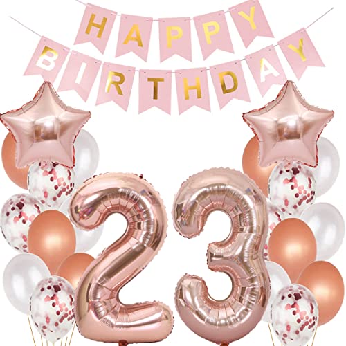 Luftballons 23 Geburtstag Dekoration frauen rosegold, 23. Geburtstag deko für frau,23 jahre Geburtstag deko frau 23 .geburtstag deko frau 23 Geburtstag frau 23 Geburtstagsdeko rosegold frauen(23) von Hopewey