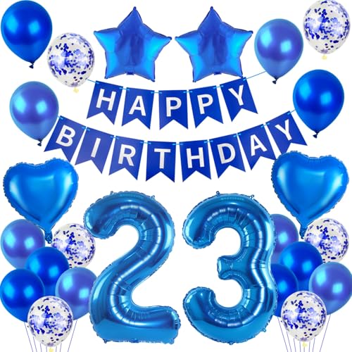 Luftballons 23. Geburtstag Dekoration Mann Blau set,Folienballon 23.Geburtstag Dekoration Männer Blau geburtstagsdeko 23 jahre Mann girlande 23 geburtstag ballon deko 23. geburtstag Mann deko von Hopewey