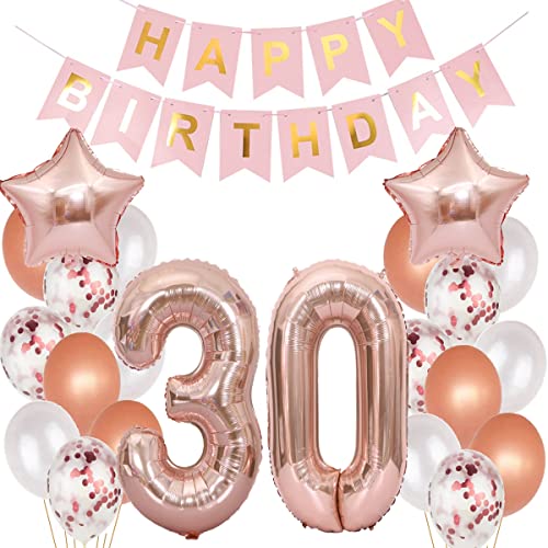 Luftballons 30 Geburtstag Dekoration frauen rosegold, 30. Geburtstag deko für frau,30 jahre Geburtstag deko frau 30 .geburtstag deko frau 30 Geburtstag frau 30 Geburtstagsdeko rosegold frauen(30) von Hopewey