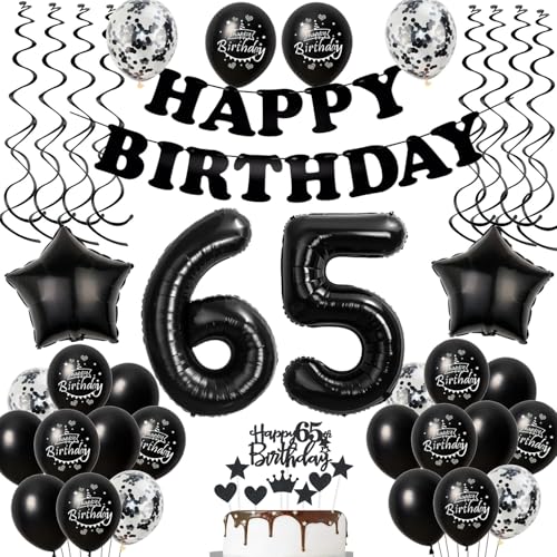 Luftballons 65. Geburtstag Mann Frauen Deko Schwarz Tortendeko 65. Geburtstag Deko Mann Frau Schwarz Geburtstagsdeko 65 Jahre Geburtstag Frauen Männer dekoration Schwarz 65 Geburtstag deko torte von Hopewey