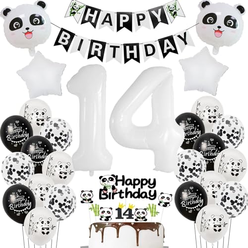 Panda luftballons 14. geburtstag junge mädchen dekoration, panda ballon geburtstagsdeko 14 jahre junge mädchen ballons 14 geburtstag deko für kinder, Panda thema deko 14.geburtstags für kinder von Hopewey