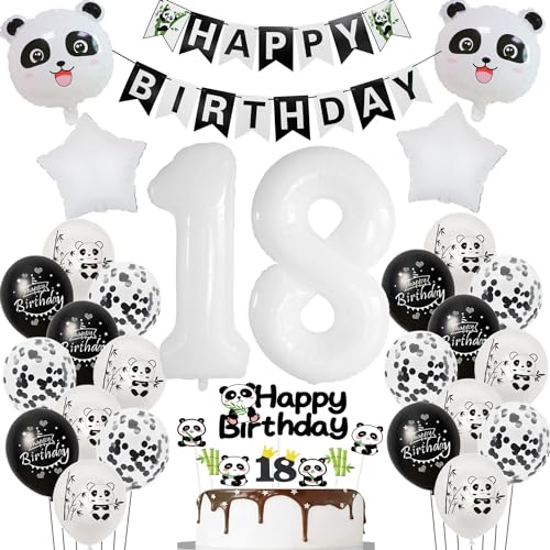 Panda luftballons 18. geburtstag junge mädchen dekoration, panda ballon geburtstagsdeko 18 jahre junge mädchen ballons 18 geburtstag deko für kinder, Panda thema deko 18.geburtstags für kinder von Hopewey