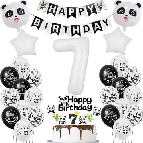 Panda luftballons 7. geburtstag junge mädchen dekoration, panda ballon geburtstagsdeko 7 jahre junge mädchen ballons 7 geburtstag deko für kinder, Panda thema deko 7.geburtstags für kinder von Hopewey