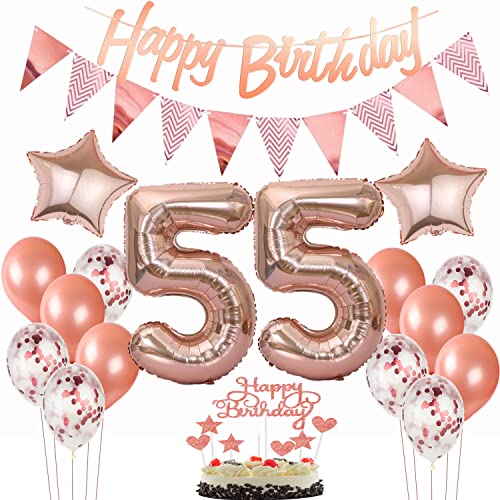 deko 55. geburtstag frauen deko rosegold ,ballon 55. geburtstag kuchen deko luftballon 55. geburtstag deko rosegold Tortendeko 55 Geburtstag girlande banner geburtstagsdeko 55 jahre Tortendeko von Hopewey