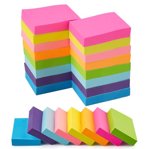 1600 Stück Haftnotizen, Farbige Haftnotizen 51 X 38 mm, Pastell Sticky Notes, Klein Selbstklebende Klebezettel, Haftnotizen Klebezettel, Page Marker Studium Must Haves für Schulsachen, Büro, Hause von Hopton