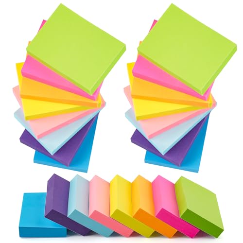 1600 Stück Haftnotizen, Farbige Haftnotizen 51 X 38 mm, Pastell Sticky Notes, Klein Selbstklebende Klebezettel, Haftnotizen Klebezettel, Page Marker Studium Must Haves für Schulsachen, Büro, Hause von Hopton