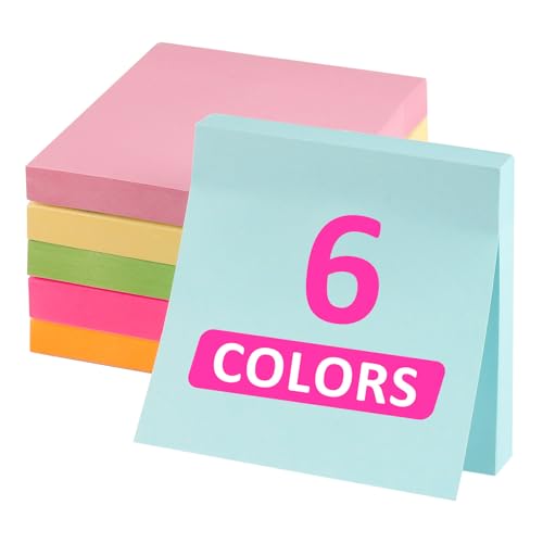 600pcs Haftnotizen, Pastell Sticky Notes, Haftnotizen Klebezettel, Extra-Stark Klebende Notizzettel, Book Annotation für To-Do-Listen Schule Lernen Zubehör Büro -76X76 mm von Hopton