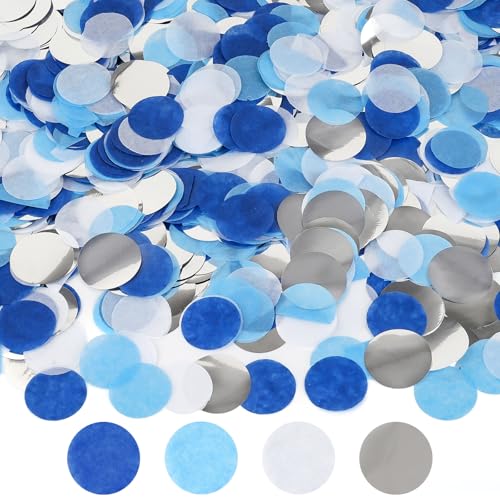 Konfetti 6000 Stück, Konfetti Rund, Konfetti Geburtstag Hochzeit Streudeko Papier Konfetti für Geburtstag Hochzeit Party Dekoration (BLAU, 2.5cm) von Hopton