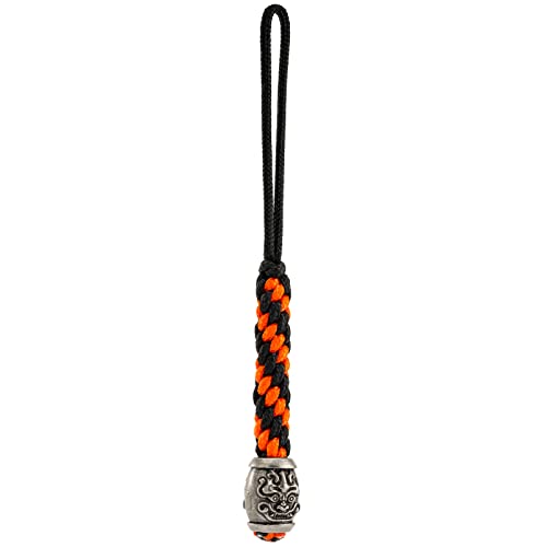 HorixGear Paracord Bead Hand-Casted Bead Messing Charms EDC Zubehör für Anhänger Schnalle,Schlüsselanhänger,Messer Lanyard,Zipper Pull... (Black&Orange) von HorixGear