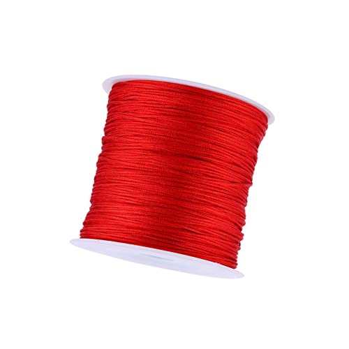 100 M X 0,8 Mm Chinesische Knotenschnur, Chinesische Nylonschnur mit Rattail, Makramee, Shamballa-Faden, Rot, für die Herstellung von Armbändern und Schmuck von Horoper
