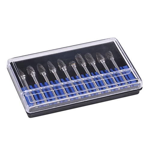 Horoper Tungsten Carbid Burr -Set, Würfel -Mühle -Bits, 10 -pcs -Wolfram -Vergaser -Stahldatei, 3 Mm Griff, 6 -Mm -Klingendurchmesser (Doppeltextur) von Horoper