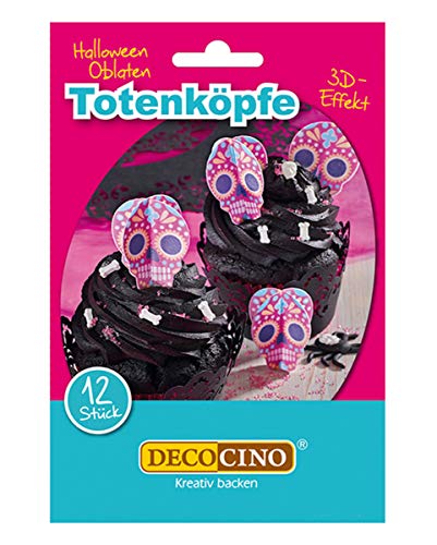 12 Halloween Oblaten Totenköpfe zum backen für Trick or Treat von Horror-Shop