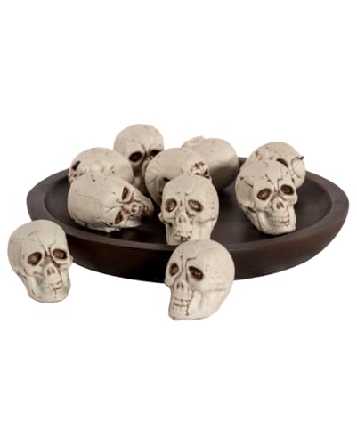 Horror-Shop Antik-Beige Totenköpfe 4 x 4 cm - 10 Stück als Set von Horror-Shop