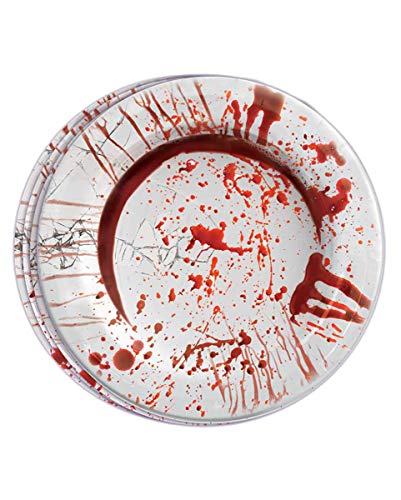 Horror-Shop Blutige Party Papp Teller 8 Stück für gelungene Halloween und Krimidinner Parties von Horror-Shop