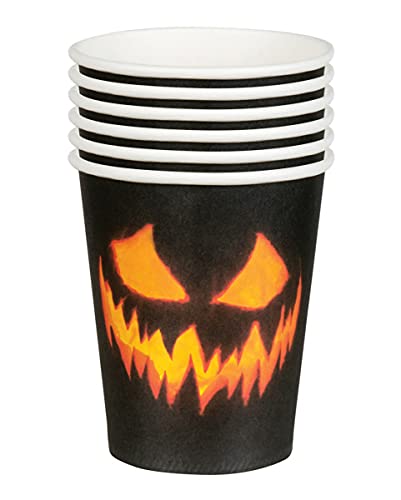 Horror-Shop Halloween Kürbis Pappbecher 10 St. als Halloween Tischdeko von Horror-Shop