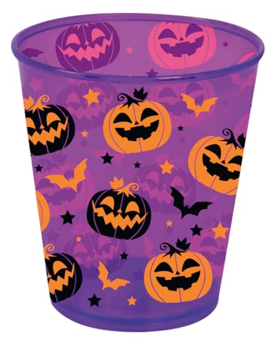 Horror-Shop Halloween Pumpkin & Fledermaus Partybecher 10cm von Horror-Shop