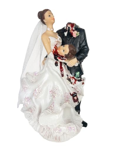 Horror-Shop Hochzeitspaar mit geköpftem Bräutigam Tortenfigur 17cm von Horror-Shop