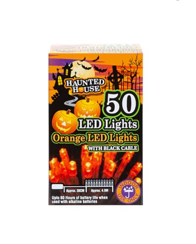 Horror-Shop Orange Halloween Lichterkette mit 50 LEDs 5m von Horror-Shop