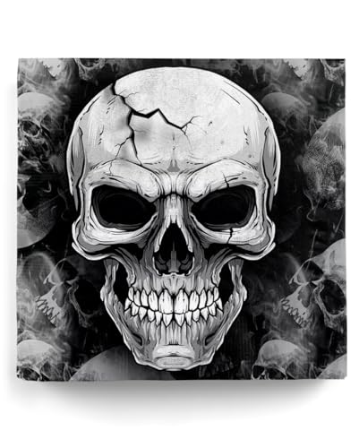 Horror-Shop Scary Skull Totenkopf Servietten für Halloween 12 St. von Horror-Shop