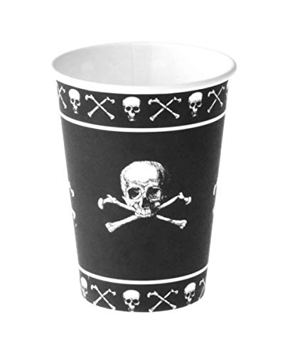 Horror-Shop Schwarze Totenkopf Becher mit Piratenschädel von Horror-Shop