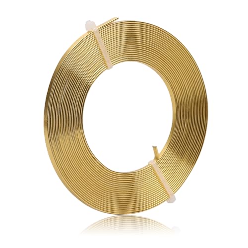 Flaches Aluminiumdraht - 3 x 1 mm - 5 Meter breites flaches Schmuckhandwerksdraht für Fassung, Modellieren, Armatur, Schmuckherstellung - Gold von Hosifiy