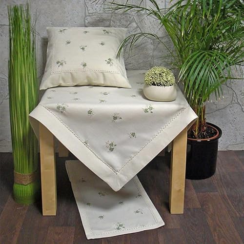 Hossner Deckchen Tischdecke Mitteldecke Tittling romantisch Millefleur 40x40 cm von Hossner