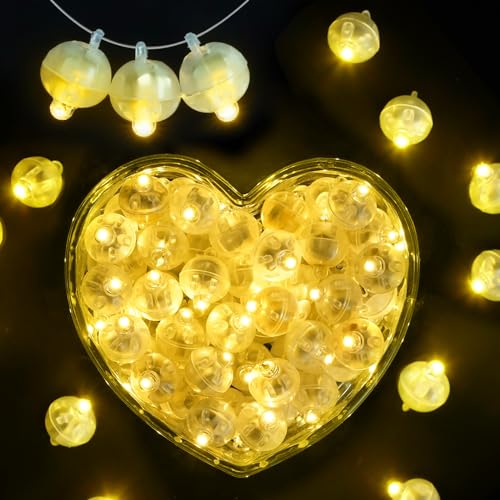 LED Ballons Lichter 100 Stück Led Ballonlichter Mini LED Licht für Papierlaternen Ballons Hochzeit Party Blumen Dekoration Balloon Lights (Warmweiß) von Hossom