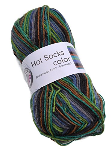 Hot Socks color Gründl Farbe 405, Sockenwolle Herren, Männer von Hot Socks color