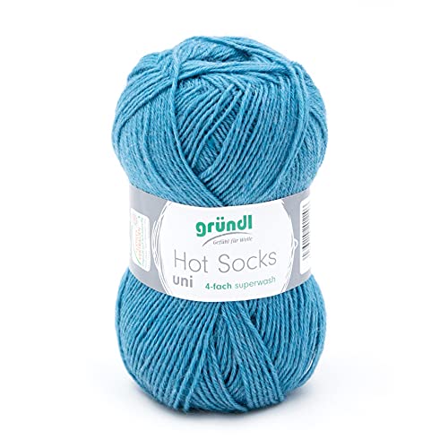 Gründl Hot Socks Sockenwolle blau Uni Farbe 56, Strumpfwolle, Wolle zum Socken Stricken von Hot Socks uni 50