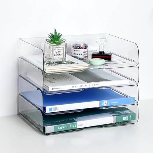 Schreibtisch Schubladenbox Schubladen Aufbewahrung Organizer - Stapelbar Kunststoff Briefablage Box Aufbewahrungsbox - Transparent Wei Plastik Schublade Boxen Aufbewahrungsboxen büro a4 Papier Ordner von Hotbird