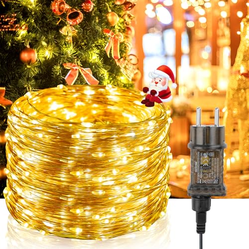 20M LED Lichterkette Draht aus Kupferdraht, 8 Modi Timer Dimmbar 200LEDs Strombetrieben mit Stecker, Wasserdicht IP65 Lichterkette Außen und Innen für Weihnachten, Zimmer, Party, Hochzeit, DIY von Hoteril