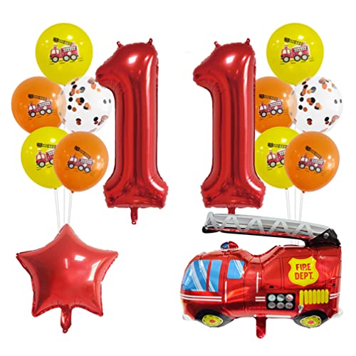 Houhounb Kindergeburtstag Feuerwehrauto Dekorationen 11 Geburtstag Ballon Folienballons Feuerwehr Deko für Kinder Party Deko Geburtstag Deko von Houhounb