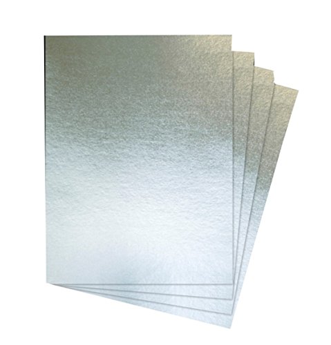 House of & Papier A4 240 g/qm Folie Karte – Silber (30 Stück Blatt) von House of Card & Paper