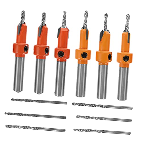 Housoutil 1 Satz Senkbohrer Werkzeugkästen Tools Box Schrauber Derp Bohrmaschine Stufenbohrer Spiralschneider Holzkorkbohrer Holzbearbeitungs-plug-fase Hochgeschwindigkeitsstahl Orange 12st von Housoutil