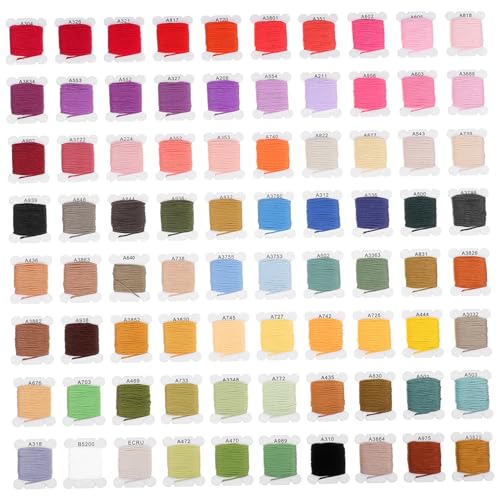Housoutil 80 Farben Stickgarn Satz für Selbstgemacht Näharbeiten 4m Spule Baumwollgarn für Maschinen und Handnähen Vielseitig Einsetzbar Nähgarn für Quilts und Kreativprojekte Housoutil 80 Farben Stickgarn Satz für Selbstgemacht Näharbeiten 4m Spule Baumwollgarn für Maschinen und Handnähen Vielseitig Einsetzbar Nähgarn für Quilts und Kreativprojekte von Housoutil
