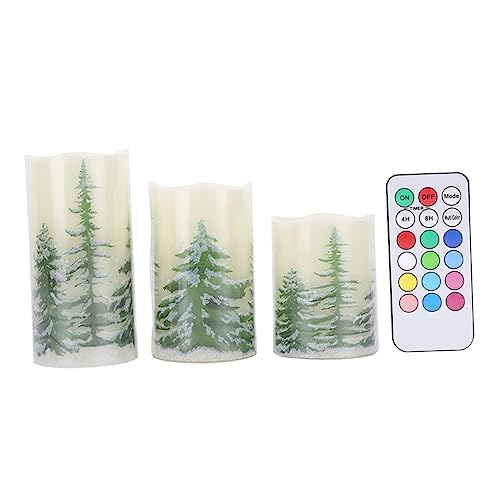 Housoutil 1 Set Weihnachtskerzenlichter Weihnachtsdeko Weihnachtsdeko Kerzenlampe LED Kerzen Weihnachtsschmuck Tischkerzen Weihnachtspartydeko Flammenlose Kerze Paraffin Grün von Housoutil