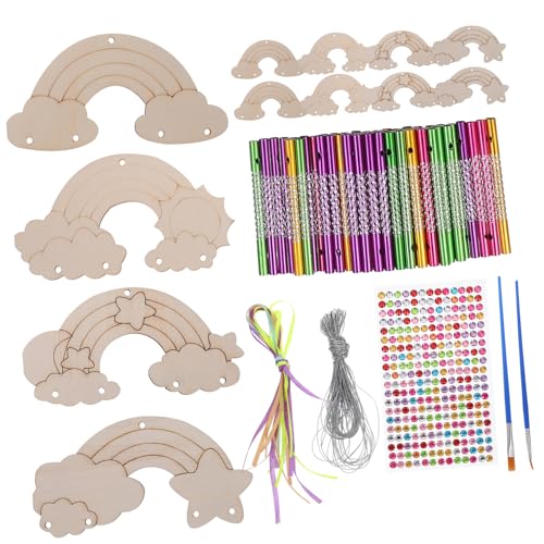 Housoutil 1Satz DIY Holz Windspiel Set Unbemalte Hängende Dekoration für Teile mit Bändern und Stiften Bastelset für Garten Terrasse und Wohnzimmer Housoutil 1Satz DIY Holz Windspiel Set Unbemalte Hängende Dekoration für Teile mit Bändern und Stiften Bastelset für Garten Terrasse und Wohnzimmer von Housoutil