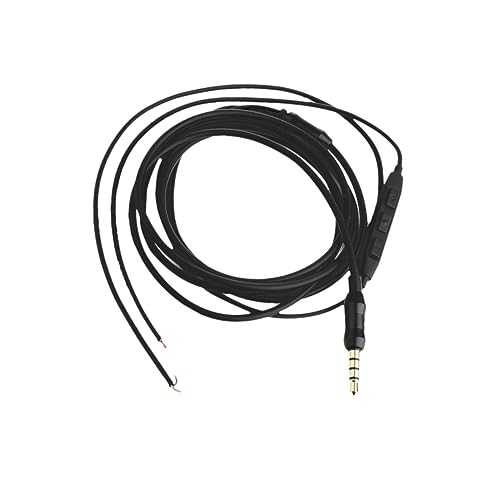 Housoutil 1Stk Halbfertiges Kopfhörerkabel headphone cable kopfhörerkabel Anpassung Halbzeug Black von Housoutil