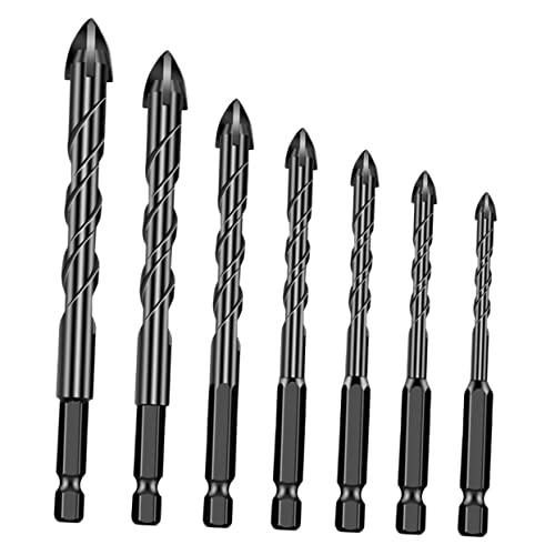 Housoutil 2 Sätze Bohrer Mit Sechskantschaft Bausatz Einstellbar Stufenbohrer Werkzeug-set Power Drill Glasbohrer Aus Harter Legierung Glaslochöffner Aus Keramik Hartmetall Black 7 Stück * 2 von Housoutil