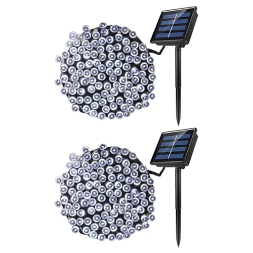 Housoutil 2 Sätze Led-lichterkette Lichterketten Im Freien Solarlaternen Im Freien Solarbetriebene Gartenleuchten Solar-wandleuchten Für Den Außenbereich Pavillon Sonnenlicht P.s Weiß von Housoutil