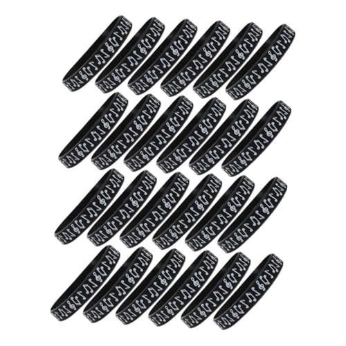 Housoutil 24 Stück Hinweis Armband Partydekorationen zum Thema Musik Musiknoten-Armbänder Armbänder aus Silikon Gummi -Armbänder Team-Armbänder Gummiarmbänder Kieselgel Black Housoutil 24 Stück Hinweis Armband Partydekorationen zum Thema Musik Musiknoten-Armbänder Armbänder aus Silikon Gummi -Armbänder Team-Armbänder Gummiarmbänder Kieselgel Black von Housoutil