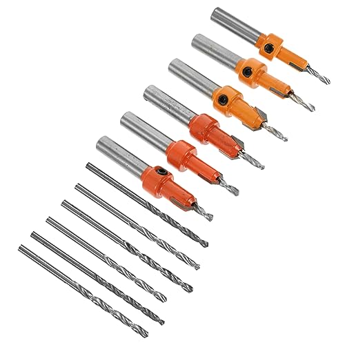 Housoutil 3 Sätze Senkbohrer Kabellos Loch Schleifer Akku-bohrmaschine Werkzeugkästen Tools Box Spiralschneider Holzkorkbohrer Holz Bohrkork Hochgeschwindigkeitsstahl Orange 12 Stück * 3 von Housoutil