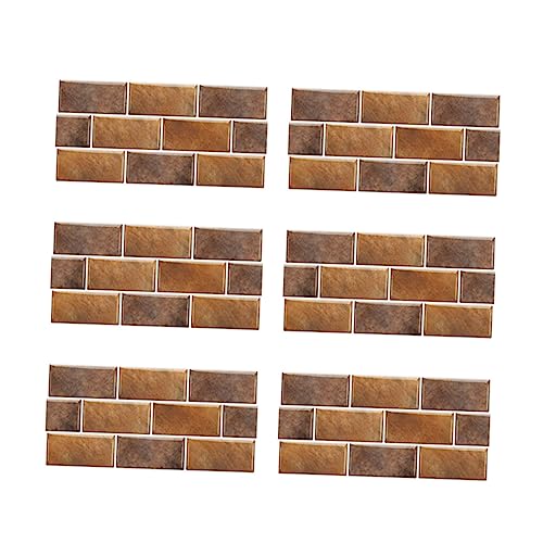 Housoutil 6st Wandaufkleber Selbstklebende Backsplash-fliesen Tapetenkleister Und -abzieher Selbstklebende Fliesentapete Selbstklebende Wandfliesen Wandtattoo Fliesen Kaminfliesen Pvc Brown von Housoutil