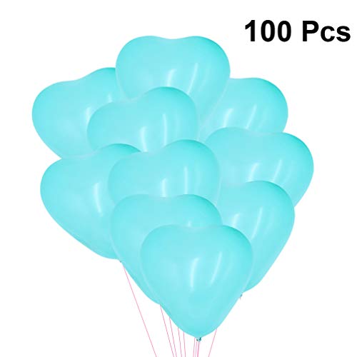 Housoutil Herzförmige Luftballons 100 Stück Romantische Liebesherz-Luftballons Blaue Kreative Party-Luftballons Dekorativ Für Hochzeit von Housoutil