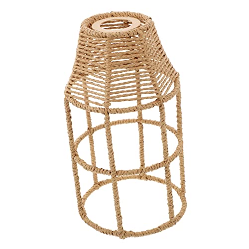 Housoutil Retro Rattan Lampen Schirm Deckenleuchtenschirm Lichtabdeckungen Für Deckenventilatoren Rustikaler Lampenschirm Wandleuchten Einsteckbar Seil Gewebt Lampenhalter Papierseil Zen von Housoutil