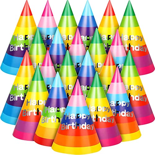 Geburtstagsfeier Hüte Regenbogen Geburtstag Hüte Für Kinderpapierkegel Hüte Für Erwachsene Lustige Farbenfrohe Party Hüte Alles Gute Zum Geburtstag Caps Art Craft Cap Für Kinder Erwachsene von HoveeLuty